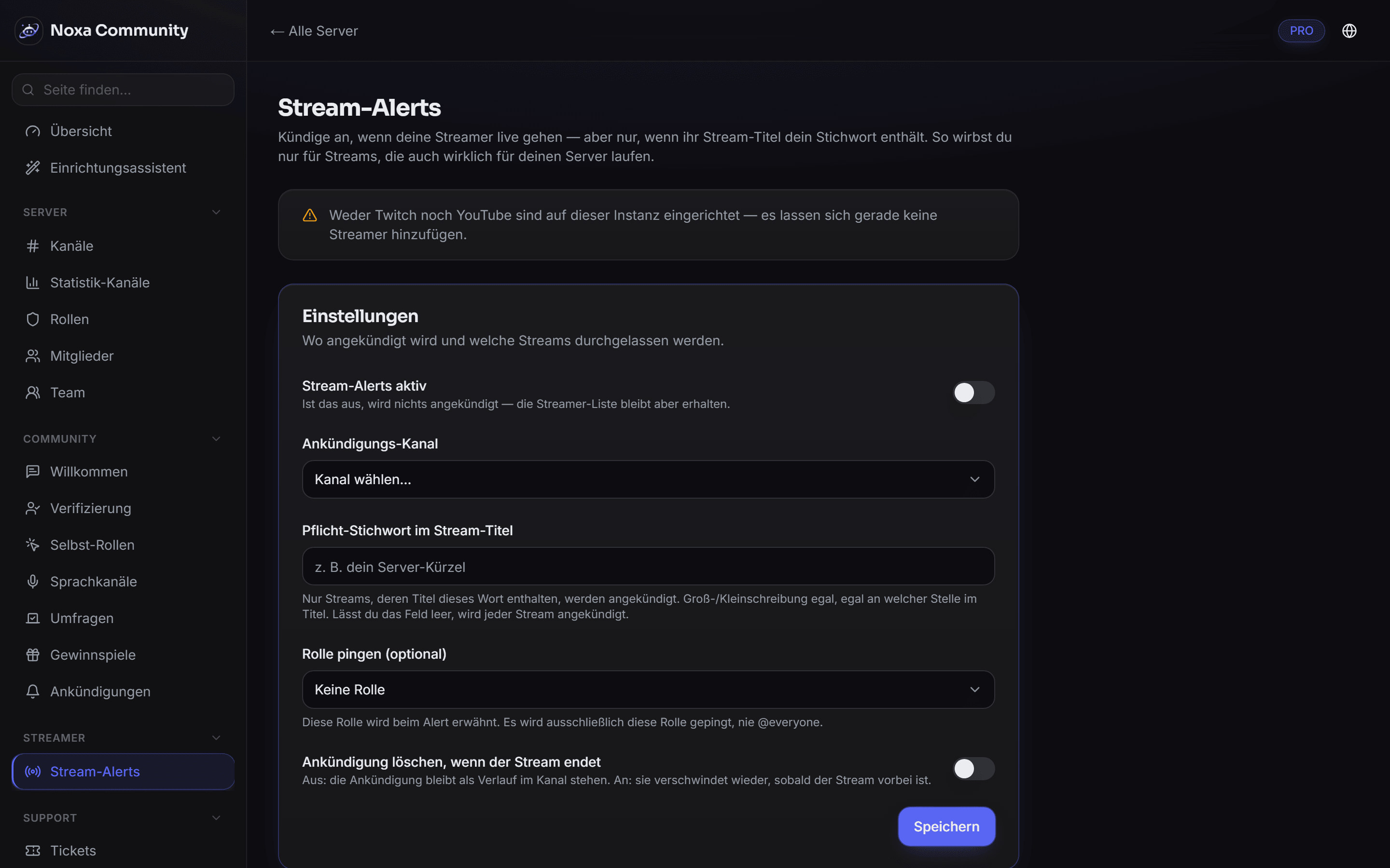 Stream-Alerts für Twitch und YouTube